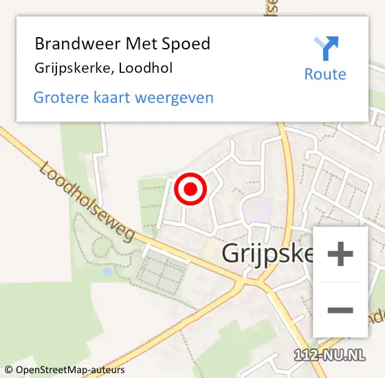 Locatie op kaart van de 112 melding: Brandweer Met Spoed Naar Grijpskerke, Loodhol op 19 oktober 2024 16:21