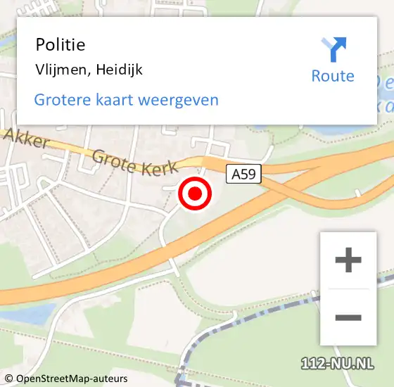 Locatie op kaart van de 112 melding: Politie Vlijmen, Heidijk op 19 oktober 2024 16:24