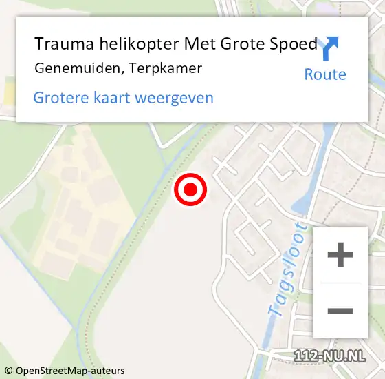 Locatie op kaart van de 112 melding: Trauma helikopter Met Grote Spoed Naar Genemuiden, Terpkamer op 19 oktober 2024 17:19