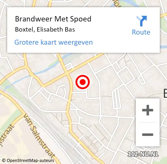 Locatie op kaart van de 112 melding: Brandweer Met Spoed Naar Boxtel, Elisabeth Bas op 19 oktober 2024 17:56