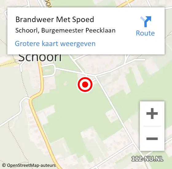 Locatie op kaart van de 112 melding: Brandweer Met Spoed Naar Schoorl, Burgemeester Peecklaan op 19 oktober 2024 18:36