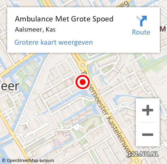 Locatie op kaart van de 112 melding: Ambulance Met Grote Spoed Naar Aalsmeer, Kas op 19 oktober 2024 20:39