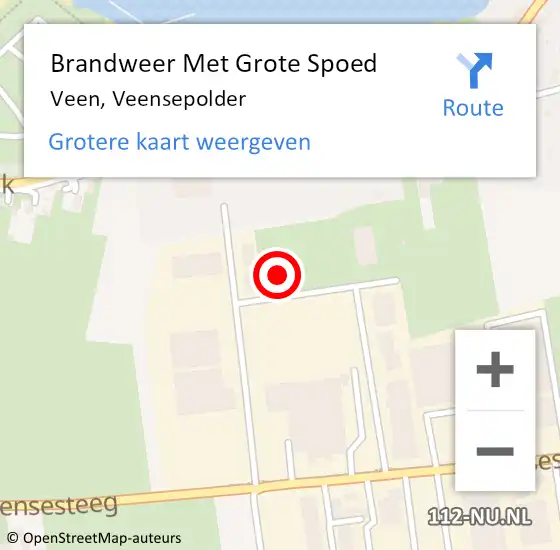 Locatie op kaart van de 112 melding: Brandweer Met Grote Spoed Naar Veen, Veensepolder op 19 oktober 2024 20:48