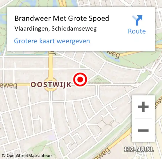 Locatie op kaart van de 112 melding: Brandweer Met Grote Spoed Naar Vlaardingen, Schiedamseweg op 19 oktober 2024 21:00