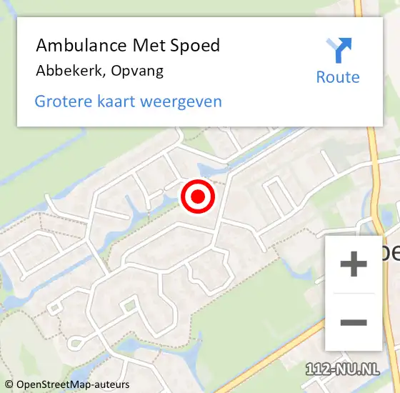 Locatie op kaart van de 112 melding: Ambulance Met Spoed Naar Abbekerk, Opvang op 24 oktober 2014 02:59