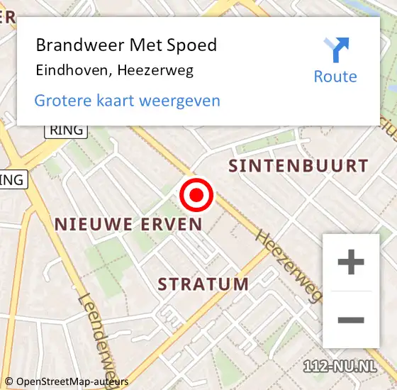 Locatie op kaart van de 112 melding: Brandweer Met Spoed Naar Eindhoven, Heezerweg op 19 oktober 2024 22:07