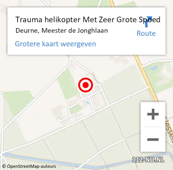 Locatie op kaart van de 112 melding: Trauma helikopter Met Zeer Grote Spoed Naar Deurne, Meester de Jonghlaan op 19 oktober 2024 22:41