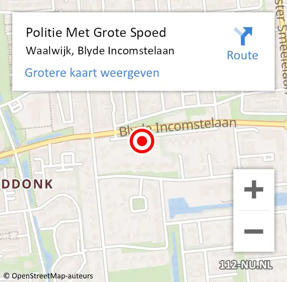 Locatie op kaart van de 112 melding: Politie Met Grote Spoed Naar Waalwijk, Blyde Incomstelaan op 19 oktober 2024 23:08