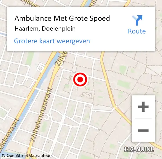 Locatie op kaart van de 112 melding: Ambulance Met Grote Spoed Naar Haarlem, Doelenplein op 19 oktober 2024 23:22