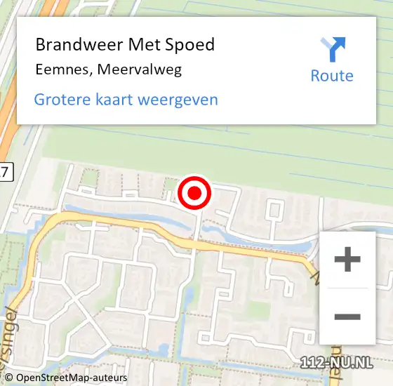 Locatie op kaart van de 112 melding: Brandweer Met Spoed Naar Eemnes, Meervalweg op 19 oktober 2024 23:27