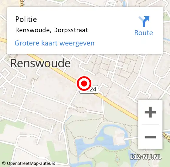 Locatie op kaart van de 112 melding: Politie Renswoude, Dorpsstraat op 19 oktober 2024 23:30