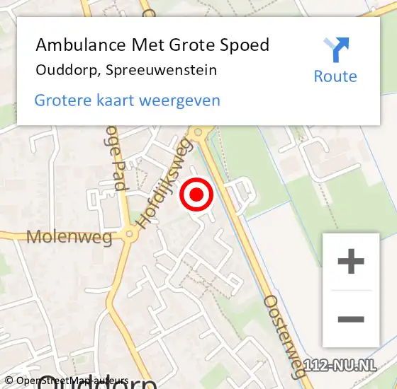 Locatie op kaart van de 112 melding: Ambulance Met Grote Spoed Naar Ouddorp, Spreeuwenstein op 19 oktober 2024 23:34