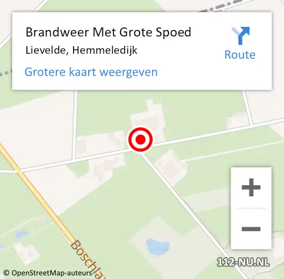 Locatie op kaart van de 112 melding: Brandweer Met Grote Spoed Naar Lievelde, Hemmeledijk op 19 oktober 2024 23:49