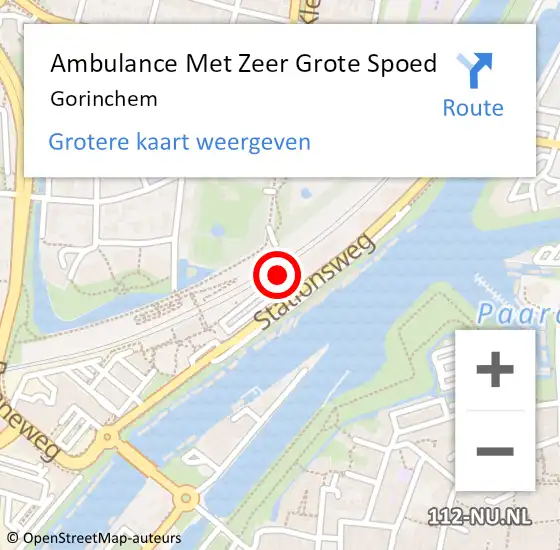 Locatie op kaart van de 112 melding: Ambulance Met Zeer Grote Spoed Naar Gorinchem op 19 oktober 2024 23:56