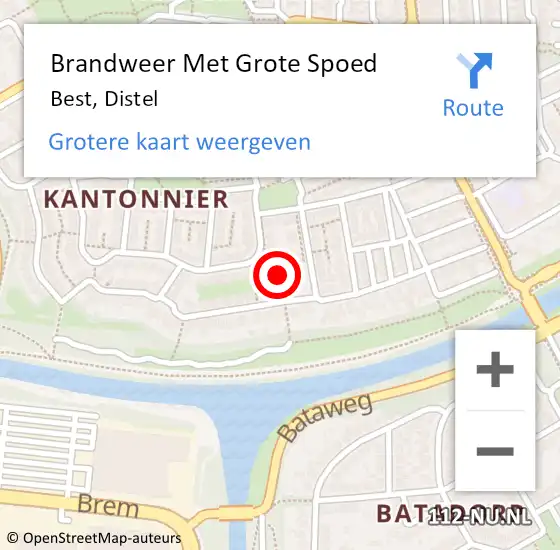 Locatie op kaart van de 112 melding: Brandweer Met Grote Spoed Naar Best, Distel op 20 oktober 2024 00:33