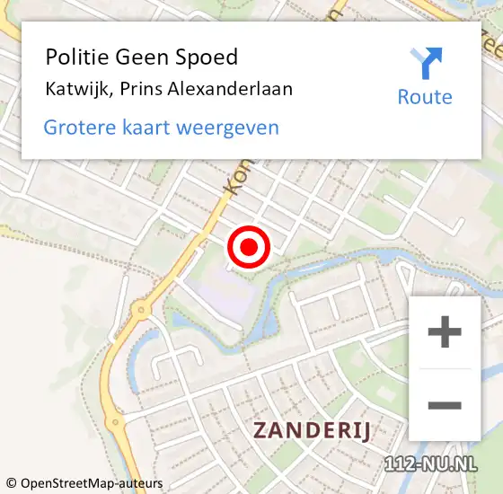 Locatie op kaart van de 112 melding: Politie Geen Spoed Naar Katwijk, Prins Alexanderlaan op 20 oktober 2024 00:42