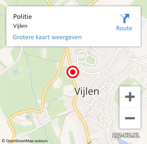 Locatie op kaart van de 112 melding: Politie Vijlen op 20 oktober 2024 00:43