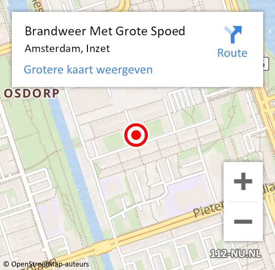 Locatie op kaart van de 112 melding: Brandweer Met Grote Spoed Naar Amsterdam, Inzet op 20 oktober 2024 02:25