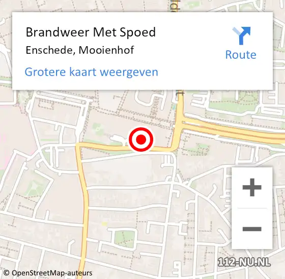 Locatie op kaart van de 112 melding: Brandweer Met Spoed Naar Enschede, Mooienhof op 20 oktober 2024 03:01