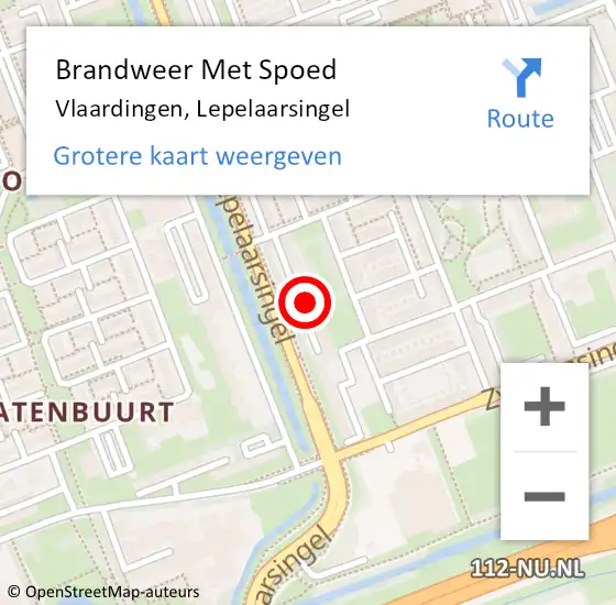 Locatie op kaart van de 112 melding: Brandweer Met Spoed Naar Vlaardingen, Lepelaarsingel op 20 oktober 2024 03:07