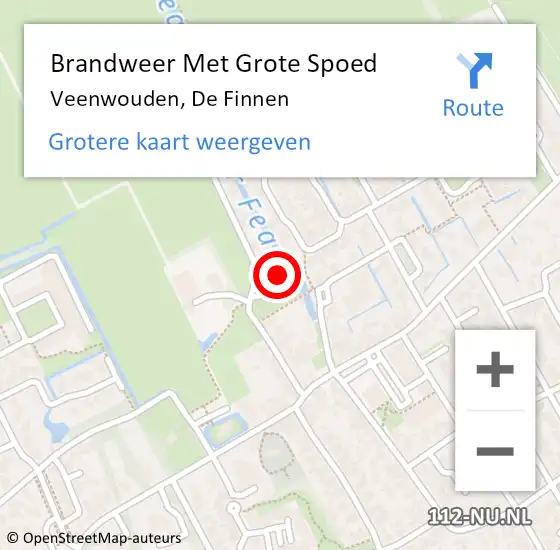 Locatie op kaart van de 112 melding: Brandweer Met Grote Spoed Naar Veenwouden, De Finnen op 20 oktober 2024 03:34