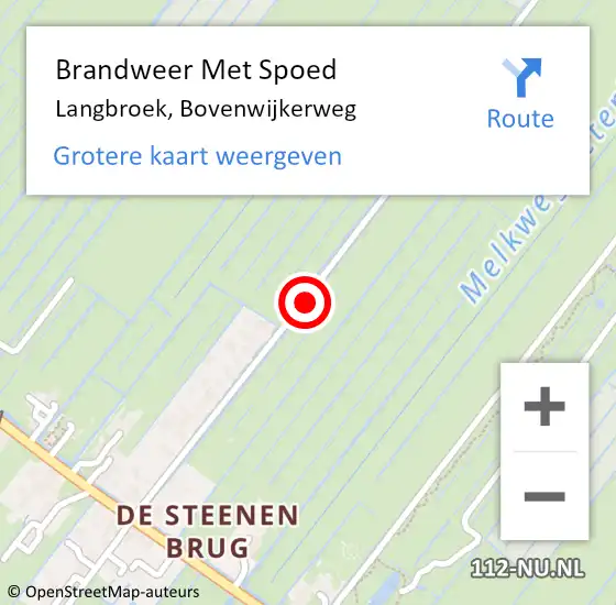 Locatie op kaart van de 112 melding: Brandweer Met Spoed Naar Langbroek, Bovenwijkerweg op 24 oktober 2014 05:14