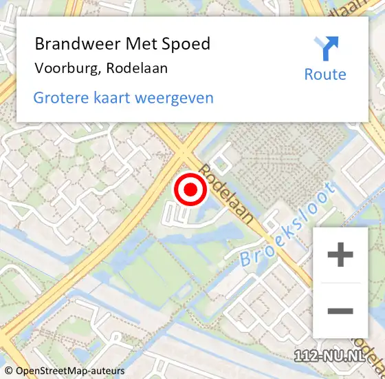 Locatie op kaart van de 112 melding: Brandweer Met Spoed Naar Voorburg, Rodelaan op 20 oktober 2024 05:35