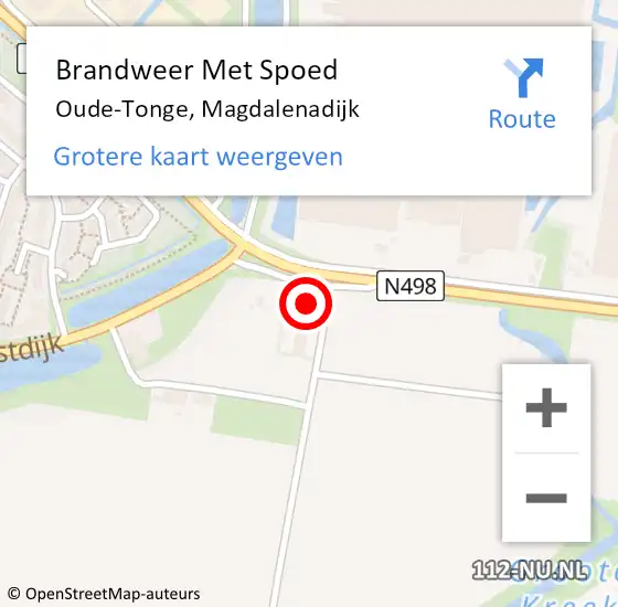 Locatie op kaart van de 112 melding: Brandweer Met Spoed Naar Oude-Tonge, Magdalenadijk op 20 oktober 2024 05:38