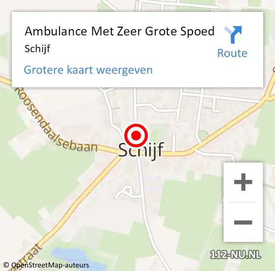 Locatie op kaart van de 112 melding: Ambulance Met Zeer Grote Spoed Naar Schijf op 20 oktober 2024 06:41