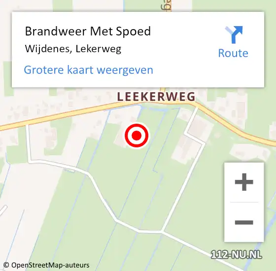 Locatie op kaart van de 112 melding: Brandweer Met Spoed Naar Wijdenes, Lekerweg op 20 oktober 2024 07:41