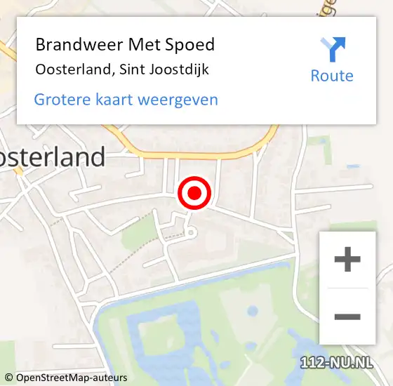 Locatie op kaart van de 112 melding: Brandweer Met Spoed Naar Oosterland, Sint Joostdijk op 20 oktober 2024 08:12