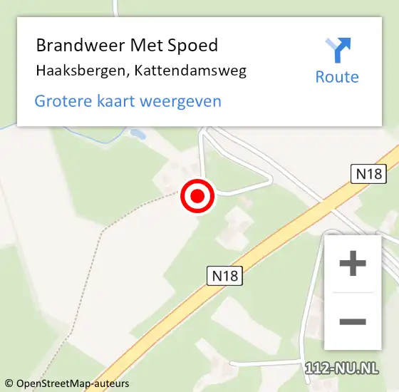 Locatie op kaart van de 112 melding: Brandweer Met Spoed Naar Haaksbergen, Kattendamsweg op 20 oktober 2024 09:31