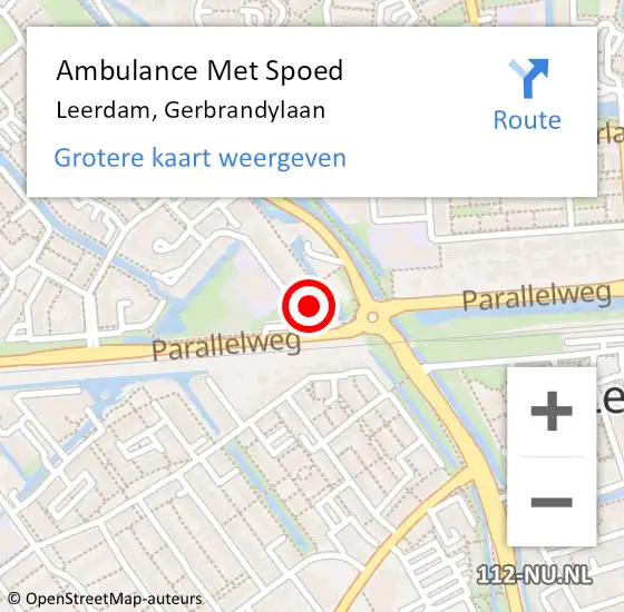 Locatie op kaart van de 112 melding: Ambulance Met Spoed Naar Leerdam, Gerbrandylaan op 20 oktober 2024 09:47