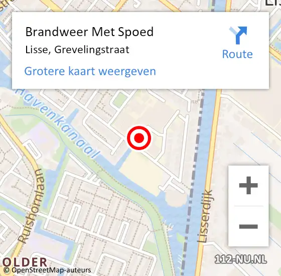 Locatie op kaart van de 112 melding: Brandweer Met Spoed Naar Lisse, Grevelingstraat op 20 oktober 2024 10:24