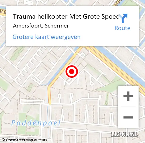 Locatie op kaart van de 112 melding: Trauma helikopter Met Grote Spoed Naar Amersfoort, Schermer op 20 oktober 2024 10:52