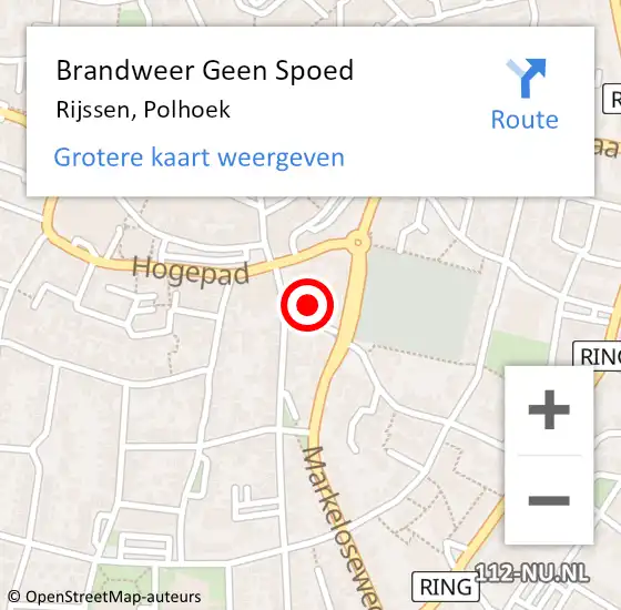 Locatie op kaart van de 112 melding: Brandweer Geen Spoed Naar Rijssen, Polhoek op 20 oktober 2024 12:24