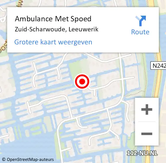 Locatie op kaart van de 112 melding: Ambulance Met Spoed Naar Zuid-Scharwoude, Leeuwerik op 20 oktober 2024 16:42