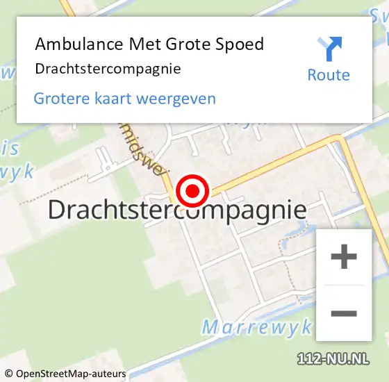 Locatie op kaart van de 112 melding: Ambulance Met Grote Spoed Naar Drachtstercompagnie op 20 oktober 2024 16:50