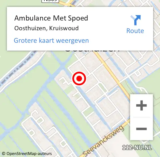 Locatie op kaart van de 112 melding: Ambulance Met Spoed Naar Oosthuizen, Kruiswoud op 20 oktober 2024 17:58