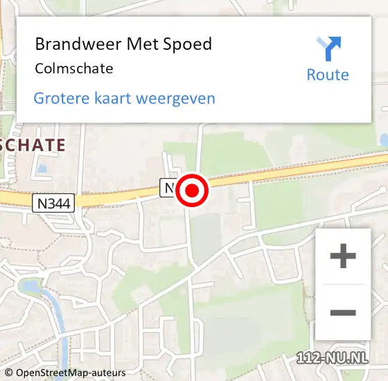 Locatie op kaart van de 112 melding: Brandweer Met Spoed Naar Colmschate op 20 oktober 2024 18:04