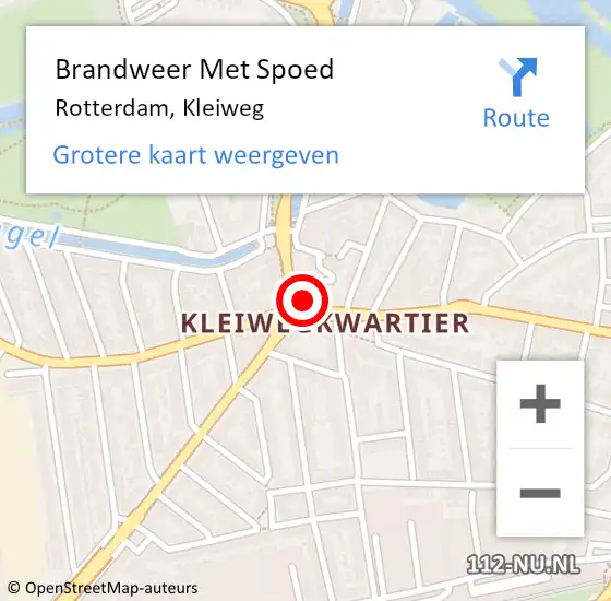 Locatie op kaart van de 112 melding: Brandweer Met Spoed Naar Rotterdam, Kleiweg op 20 oktober 2024 18:53