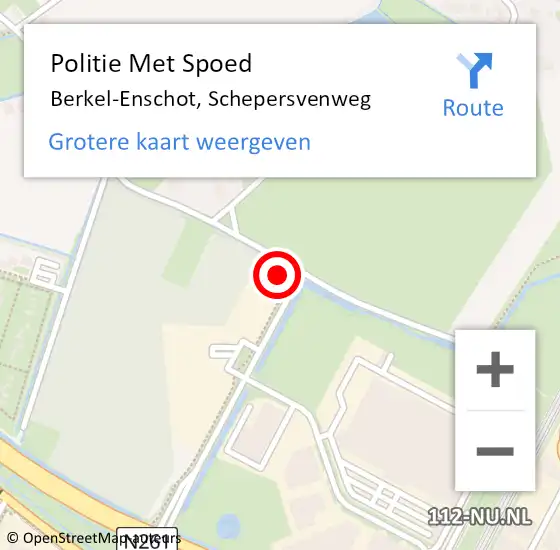 Locatie op kaart van de 112 melding: Politie Met Spoed Naar Berkel-Enschot, Schepersvenweg op 20 oktober 2024 19:59