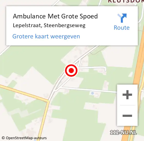 Locatie op kaart van de 112 melding: Ambulance Met Grote Spoed Naar Lepelstraat, Steenbergseweg op 24 oktober 2014 08:27