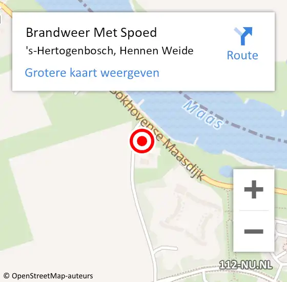 Locatie op kaart van de 112 melding: Brandweer Met Spoed Naar 's-Hertogenbosch, Hennen Weide op 20 oktober 2024 20:28