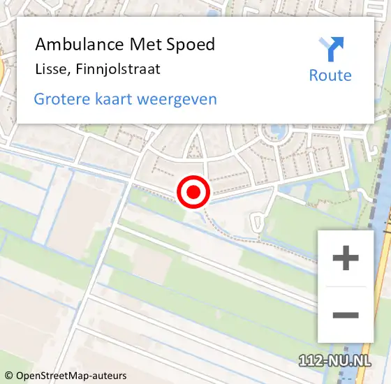 Locatie op kaart van de 112 melding: Ambulance Met Spoed Naar Lisse, Finnjolstraat op 20 oktober 2024 20:41