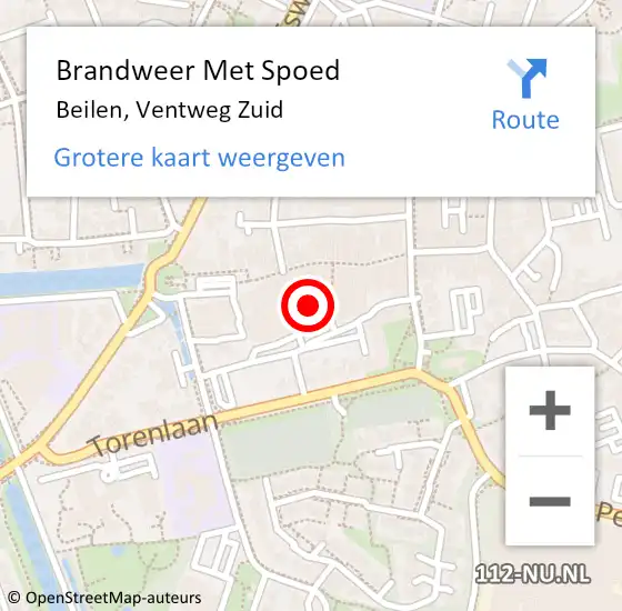 Locatie op kaart van de 112 melding: Brandweer Met Spoed Naar Beilen, Ventweg Zuid op 20 oktober 2024 20:58