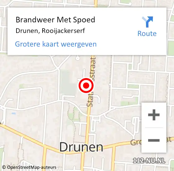 Locatie op kaart van de 112 melding: Brandweer Met Spoed Naar Drunen, Rooijackerserf op 20 oktober 2024 21:10