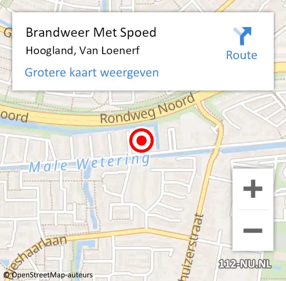 Locatie op kaart van de 112 melding: Brandweer Met Spoed Naar Hoogland, Van Loenerf op 20 oktober 2024 21:36