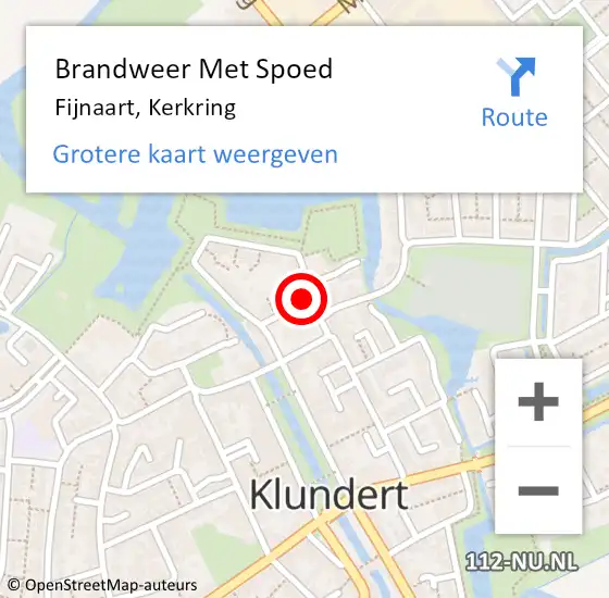 Locatie op kaart van de 112 melding: Brandweer Met Spoed Naar Fijnaart, Kerkring op 20 oktober 2024 22:11