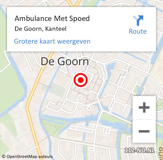 Locatie op kaart van de 112 melding: Ambulance Met Spoed Naar De Goorn, Kanteel op 20 oktober 2024 22:36